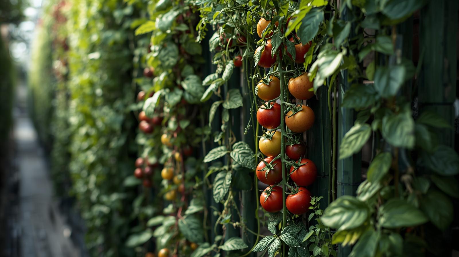 vertical vegetable garden image in a small space